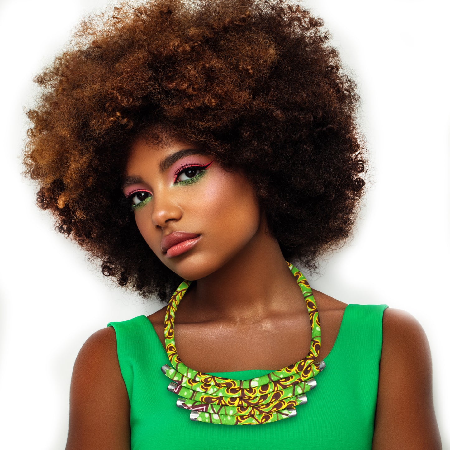 Bib Necklace (Green/Yellow/Black)