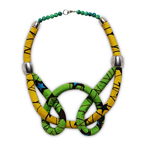 African Print Loop Shape Necklace