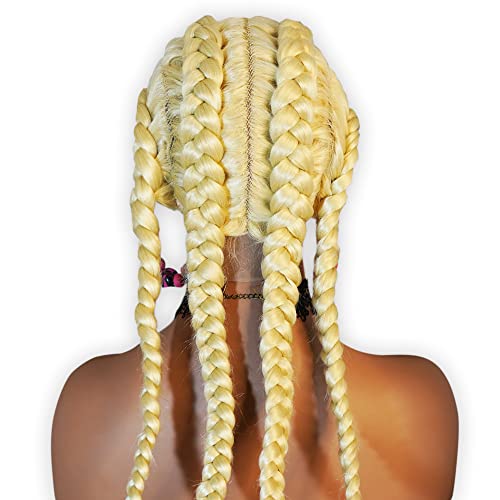 Blonde Cornrow Braided Lace Front Wig with Baby Hairs