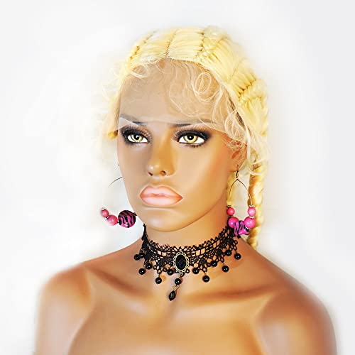 Blonde Cornrow Braided Lace Front Wig with Baby Hairs