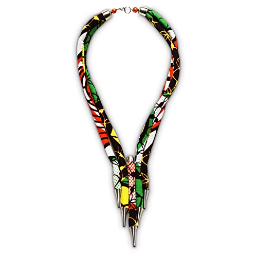 African Print Y Shape Necklace