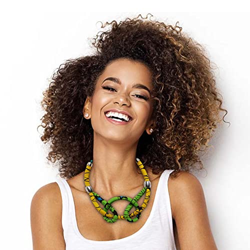 African Print Loop Shape Necklace