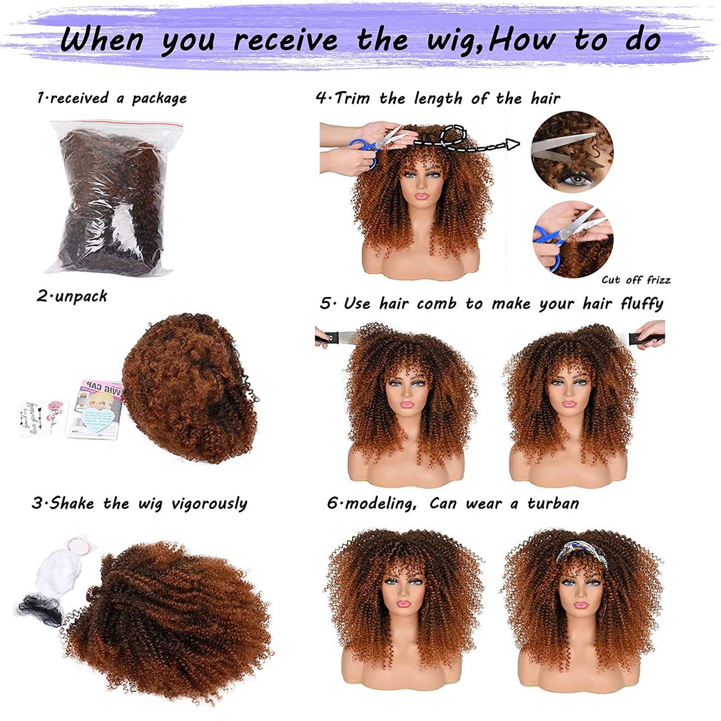 Afro Bomb Curly Wig with Bangs