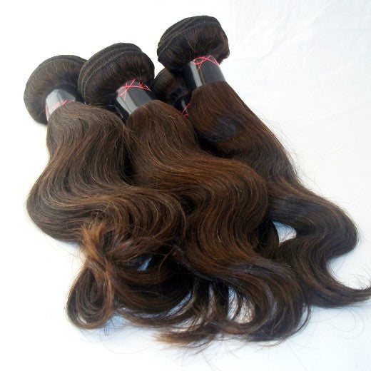 100% Virgin Indian Remy Weft Hair Extension- Natural Brown- Body Wave - 18 Inches- 100 Grams