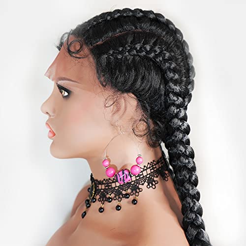 Cornrow Braids Lace Front Wig with Baby Hairs