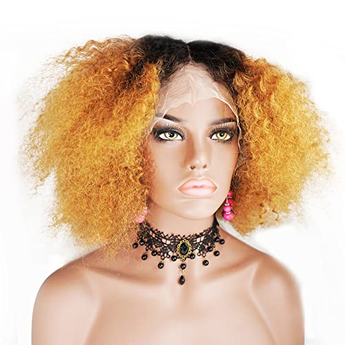 16 Inch Blonde Curly Remy Indian Lace Front wig