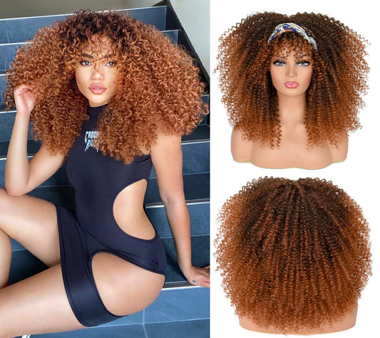 Afro Bomb Curly Wig with Bangs