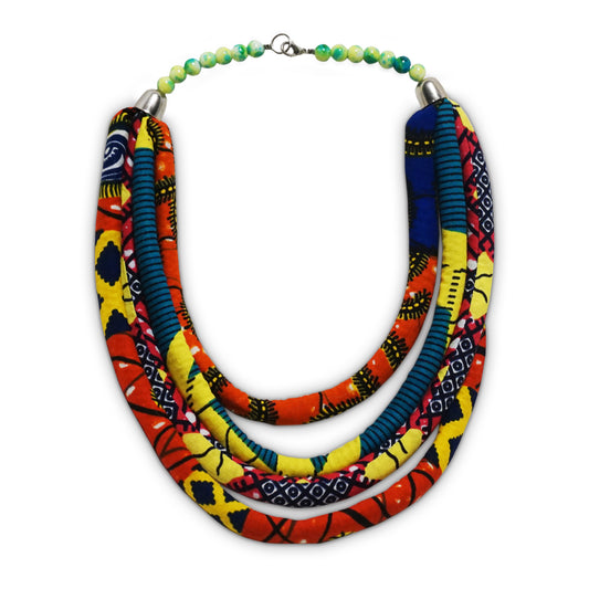 African Print Strand Multicolor necklace
