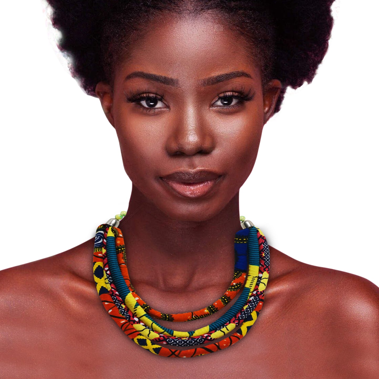African Print Strand Multicolor necklace